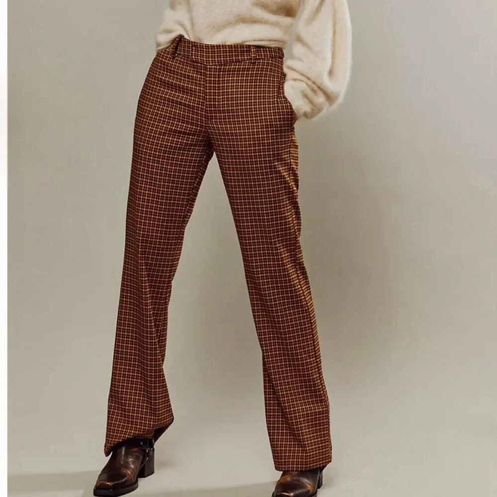 NWOT Free People Jana Flare Trousers in Rust
